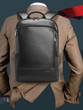 BOPai Leather Laptop Backpack